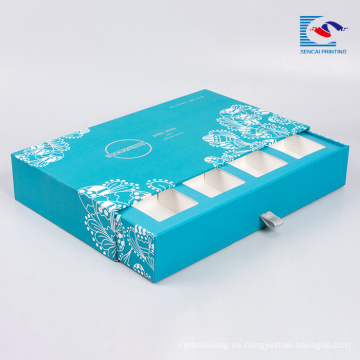 Caja de papel del embalaje del regalo del cajón decorativo azul personalizado de Sencai